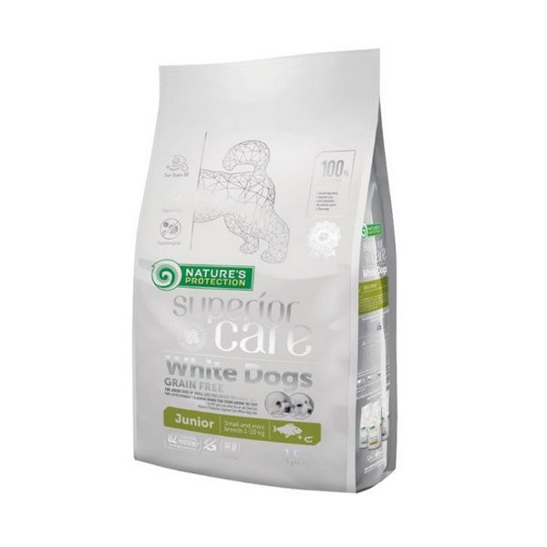 Foto principale Crocchette per Cani Cuccioli Nature’s Protection Superior Care Taglia Piccola per Manto Bianco Gusto Pesce Bianco 1,5kg