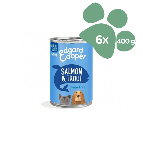 Foto principale Cibo Umido per Cani Adulti Edgard & Cooper Gusto Salmone e Trota 6x400gr