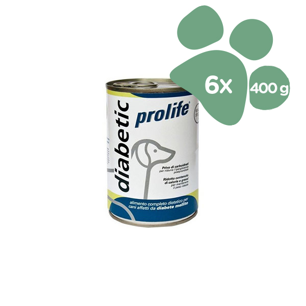 Foto principale Cibo Umido per Cani con Diabete Mellito Prolife Diabetic Gusto Pollo e Manzo 6x400gr