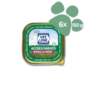 Foto principale Cibo Umido per Cani Vet Line per Accrescimento Gusto Bufalo e Patate 6x150gr