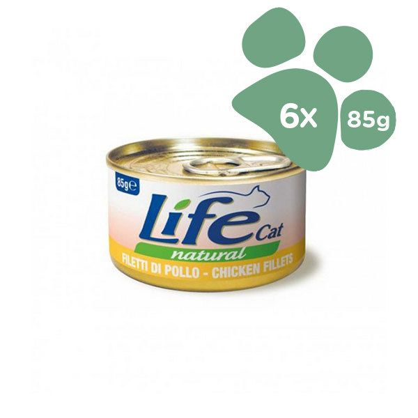 Foto principale Cibo Umido per Gatti Life Cat Natural Gusto Filetto di Pollo 6x85gr