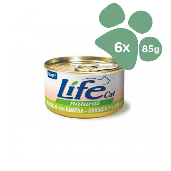 Foto principale Cibo Umido per Gatti Life Cat Natural Gusto Pollo e Anatra 6x85gr