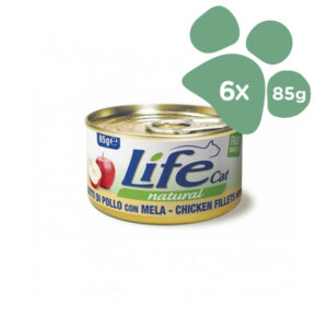Foto principale Cibo Umido per Gatti Life Cat Natural Gusto Pollo e Mela 6x85gr