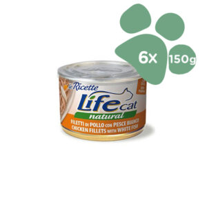 Foto principale Cibo Umido per Gatti Life Cat Natural Gusto Pollo, Pesce Bianco e Zucca 6x150gr