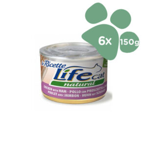 Foto principale Cibo Umido per Gatti Life Cat Natural Gusto Pollo, Prosciutto e Fagiolini 6x150gr