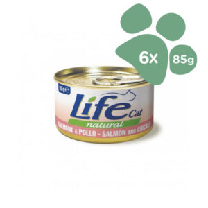Foto principale Cibo Umido per Gatti Life Cat Natural Gusto Salmone e Pollo 6x85gr
