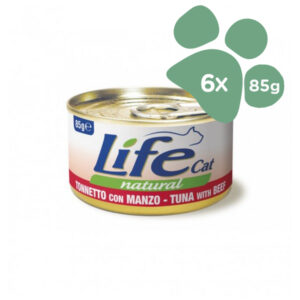 Foto principale Cibo Umido per Gatti Life Cat Natural Gusto Tonnetto e Manzo 6x85gr