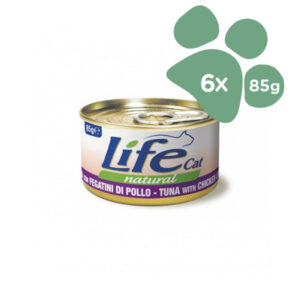 Foto principale Cibo Umido per Gatti Life Cat Natural Gusto Tonno e Fegatini di Pollo 6x85gr