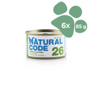 Foto principale Cibo Umido per Gatti Natural Code 26 In Jelly Gusto Tonno e Tacchino 6x85gr