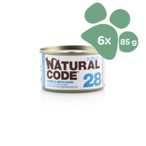 Foto principale Cibo Umido per Gatti Natural Code 28 In Jelly Gusto Tonno e Misto Mare 6x85gr