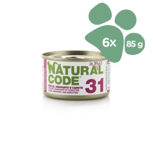 Foto principale Cibo Umido per Gatti Natural Code 31 In Jelly Gusto Pollo, Amaranto e Carote 6x85gr