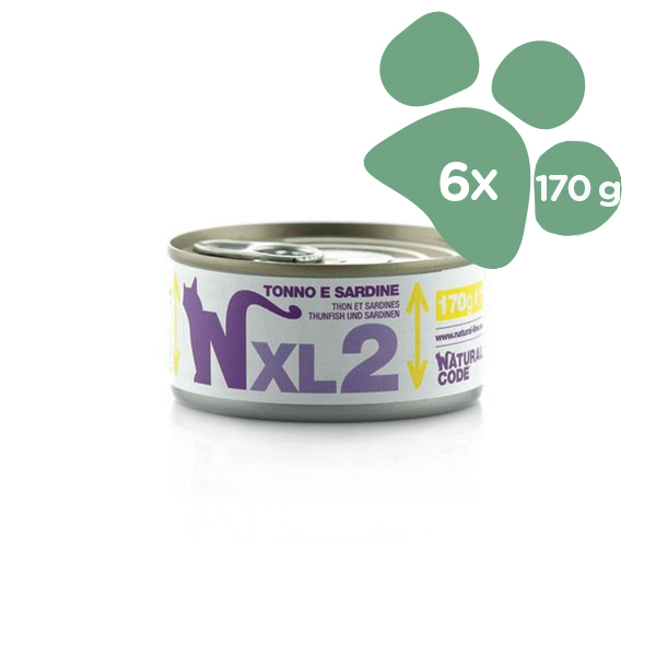 Foto principale Cibo Umido per Gatti Natural Code XL 2 Gusto Tonno e Sardine 6x170gr