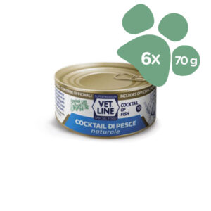 Foto principale Cibo Umido per Gatti Vet Line Gusto Cocktail di Pesce al Naturale 6x70gr