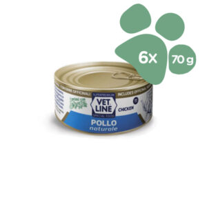 Foto principale Cibo Umido per Gatti Vet Line Gusto Pollo al Naturale 6x70gr