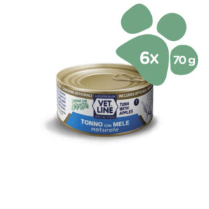 Foto principale Cibo Umido per Gatti Vet Line Gusto Tonno e Mele al Naturale 6x70gr