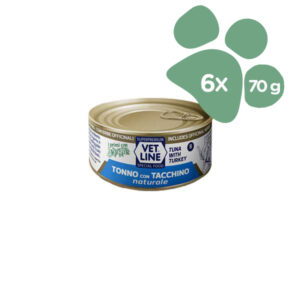 Foto principale Cibo Umido per Gatti Vet Line Gusto Tonno e Tacchino al Naturale 6x70gr