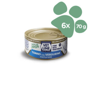 Foto principale Cibo Umido per Gatti Vet Line Gusto Tonno e Verdurine al Naturale 6x70gr