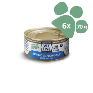 Foto principale Cibo Umido per Gatti Vet Line Gusto Tonno e Vongole al Naturale 6x70gr