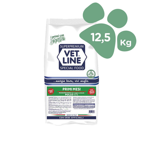 Foto principale Crocchette per Cani Primi Mesi Vet Line Gusto Pollo 12,5kg