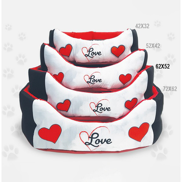 Foto principale Cuccia Trono Ovale per Cani Nasonero con Scritta Love 62x52cm