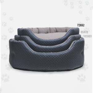 Foto principale Cuccia Trono Ovale per Cani Nasonero in Ecopelle Colore Grigio Antracite 72x62cm