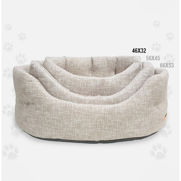 Foto principale Cuccia Trono Ovale per Cani Nasonero Linea Eco Trama Beige 46x32cm