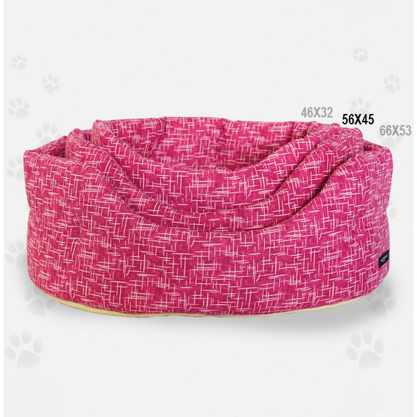 Foto principale Cuccia Trono Ovale per Cani Nasonero Linea Eco Trama Fucsia 56x45cm