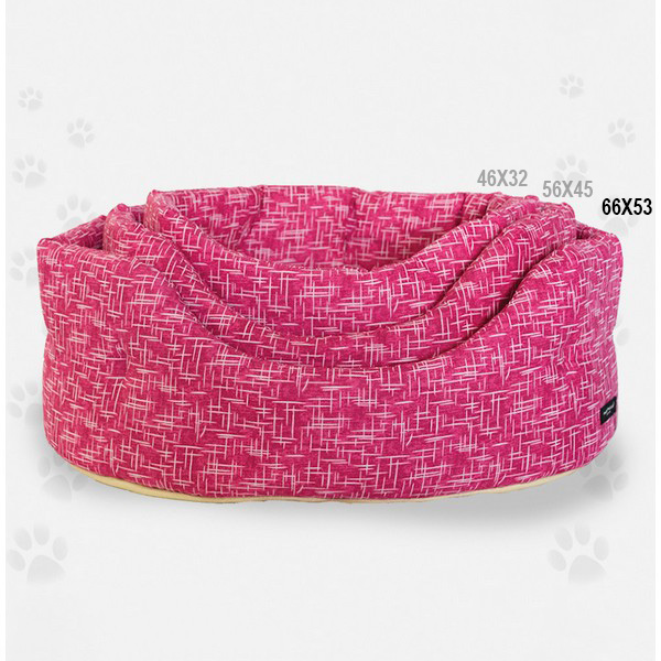 Foto principale Cuccia Trono Ovale per Cani Nasonero Linea Eco Trama Fucsia 66x53cm