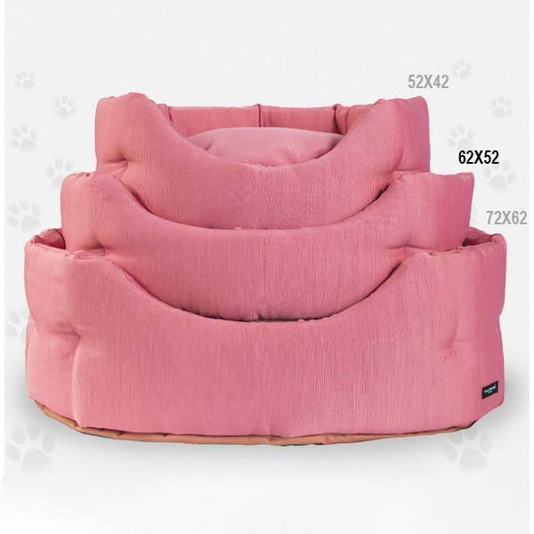 Foto principale Cuccia Trono Ovale per Cani Nasonero Linea Ottoman Colore Rosa 62x52cm