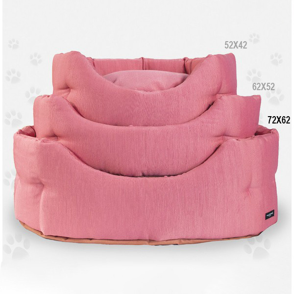 Foto principale Cuccia Trono Ovale per Cani Nasonero Linea Ottoman Colore Rosa 72x62cm