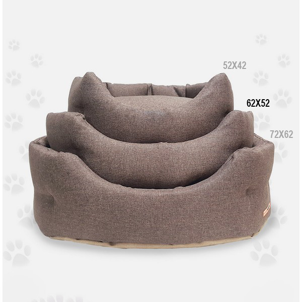 Foto principale Cuccia Trono Ovale per Cani Nasonero Linea Sawana Colore Marrone 62x52cm