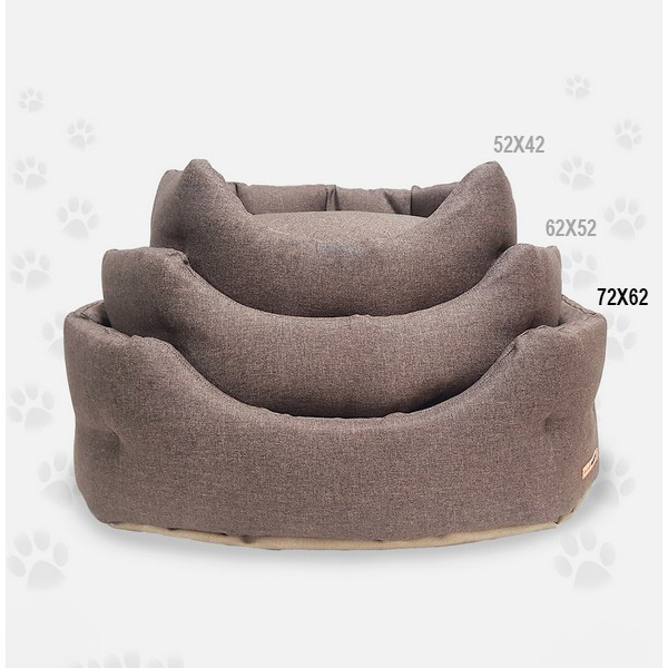 Foto principale Cuccia Trono Ovale per Cani Nasonero Linea Sawana Colore Marrone 72x62cm
