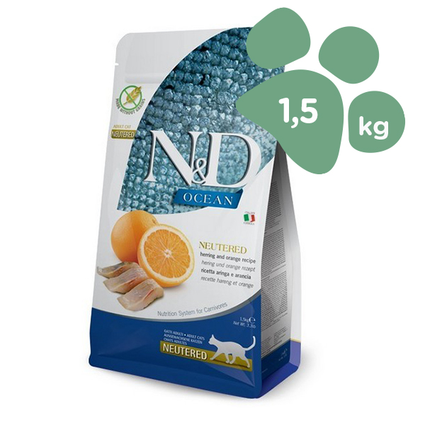 Foto principale Cibo per Gatti Adulti Sterilizzati Farmina N&D Ocean Neutered Gusto Aringa e Arancia 1,5kg