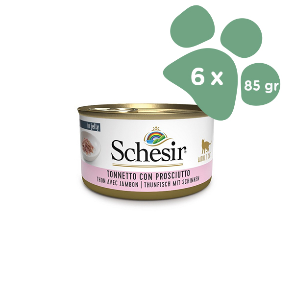 Foto principale Cibo Umido per Gatti Adulti Schesir Gusto Tonnetto e Prosciutto 6x85gr