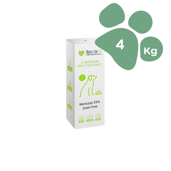 Foto principale Crocchette per Cani Bianco-Line Pet Merluzzo 55% Grain Free Gusto Merluzzo 4kg