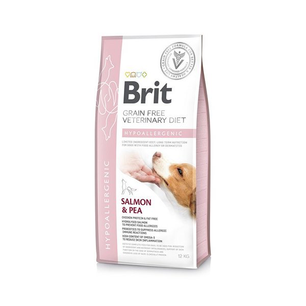 Foto principale Crocchette per Cani Brit Grain Free Veterinary Diet Hypoallergenic Gusto Salmone e Piselli 12kg