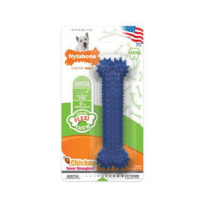 Foto principale Gioco per Cani Nylabone Moderate Dental Chew a Forma di Osso Gusto Pollo Taglia S 12×3,5cm