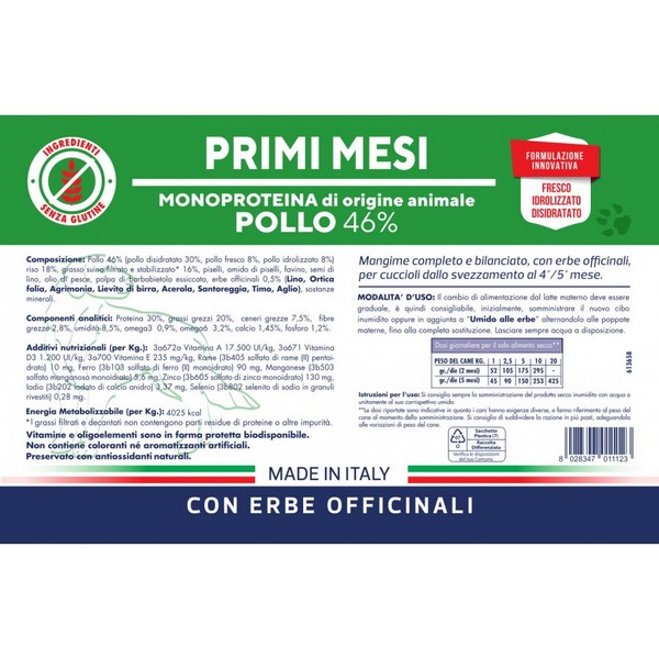 Crocchette per Cani Primi Mesi Vet Line Gusto Pollo 12,5kg - Foto 1