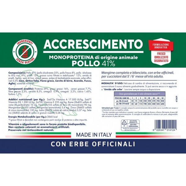 Crocchette per Cani Vet Line per Accrescimento Gusto Pollo 12,5kg - Foto 1