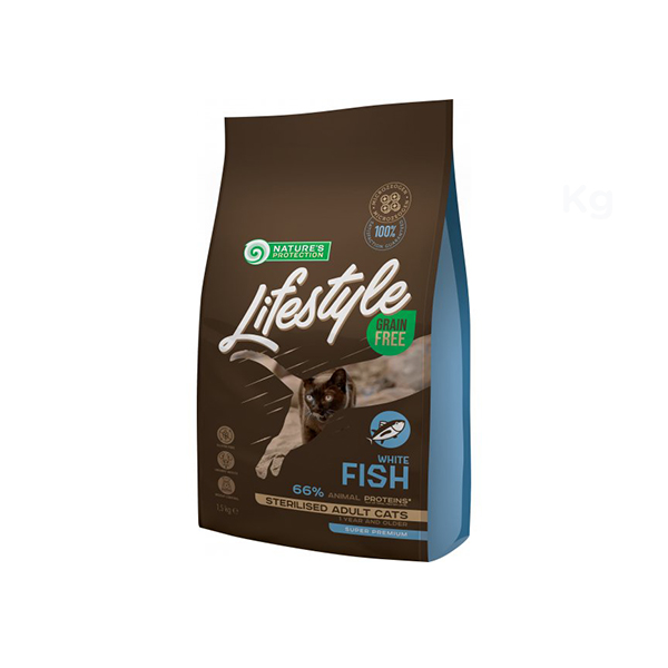 Foto principale Cibo per Gatti Sterilizzati Nature’s Protection Lifestyle Gusto Pesce Bianco 1,5kg
