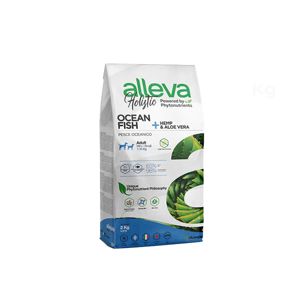 Foto principale Crocchette per Cani Adulti Alleva Holistic Ocean Fish Taglia Piccola Gusto Pesce Oceanico, Canapa e Aloe Vera 2kg