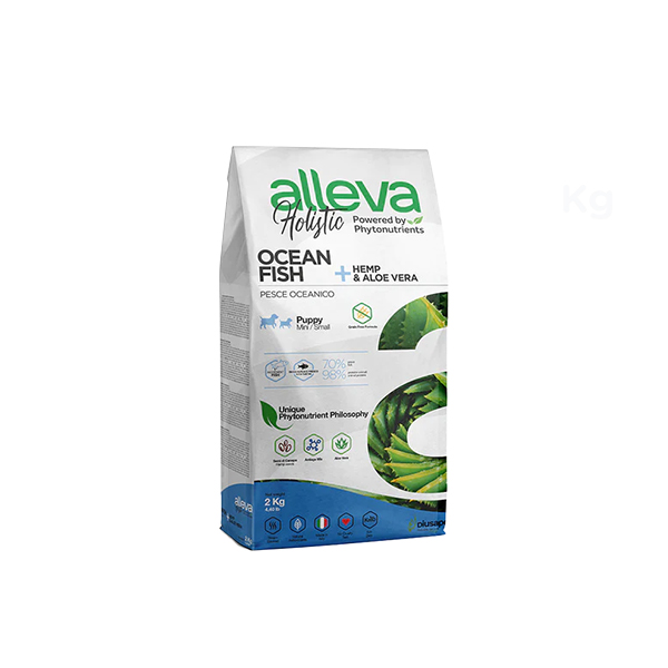 Foto principale Crocchette per Cani Cuccioli Alleva Holistic Ocean Fish Taglia Piccola Gusto Pesce Oceanico, Canapa e Aloe Vera 2kg