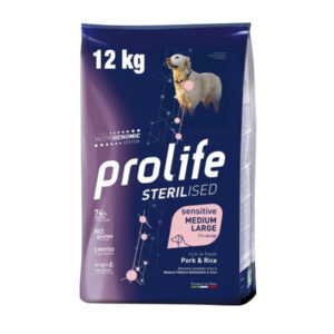 Foto principale Crocchette per Cani Adulti Sterilizzati Prolife Sterilised Taglia Media/Grande Gusto Maiale Fresco e Riso 12kg