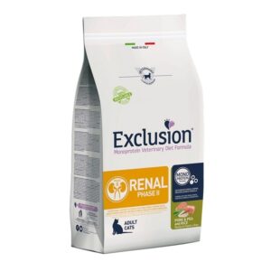 Foto principale Cibo per Gatti Adulti con Patologie Renali Exclusion Diet Cat Renal Phase II Gusto Maiale, Piselli e Riso 1,5kg