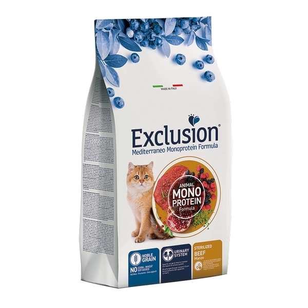 Foto principale Cibo per Gatti Adulti Sterilizzati Monoproteico Exclusion Mediterraneo Gusto Manzo 1,5kg