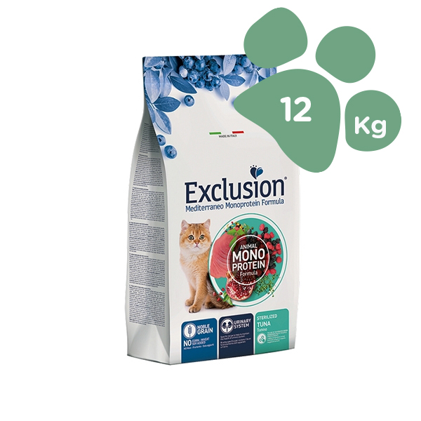 Foto principale Cibo per Gatti Adulti Sterilizzati Monoproteico Exclusion Mediterraneo Gusto Tonno 12kg