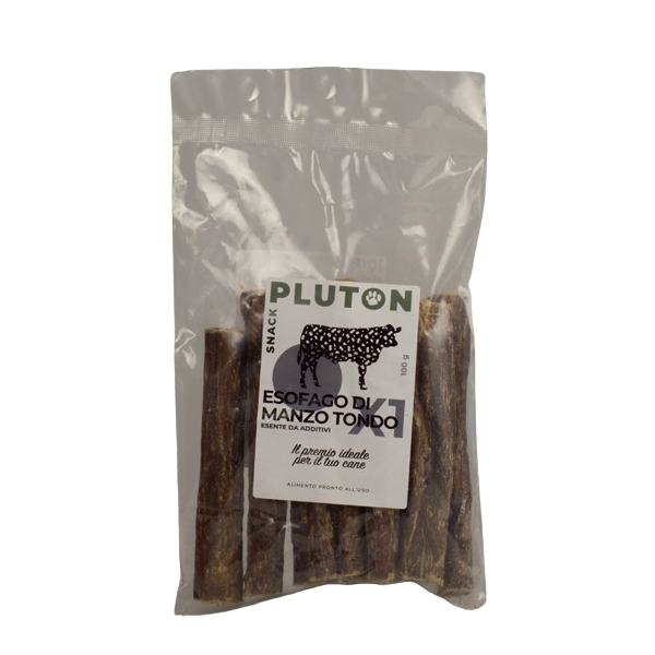Foto principale Snack per Cani Pluton Gusto Esofago di Manzo Tondo 100gr