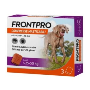 Foto principale Antiparassitario Compresse Masticabili per Cani Frontline Frontpro da 25 a 50kg 136mg 3pz
