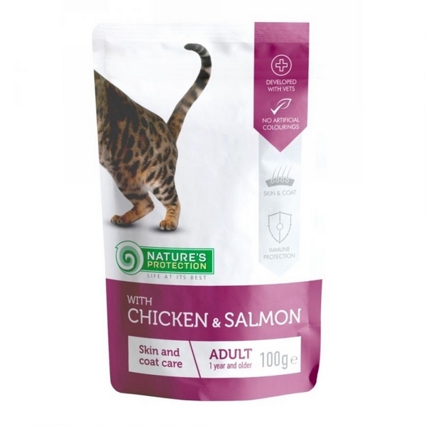 Foto principale Cibo Umido per Gatti Adulti Nature’s Protection Skin&Coat Care Gusto Pollo e Salmone 100gr