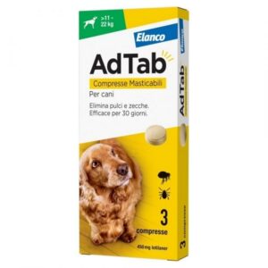 Foto principale Antiparassitario Compresse Masticabili per Cani Elanco AdTab da 11 a 22kg 450mg 3pz